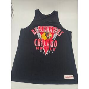 Mitchell Ness Chicago Blackhawks Vintage Tank Top Mens XL Black NHL